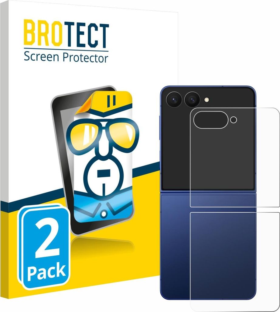 2x Für Samsung Galaxy Z Flip 7 (Rückseite) Schutzfolie BROTECT Displayschutz Display Schutz Folie Klar Transparent