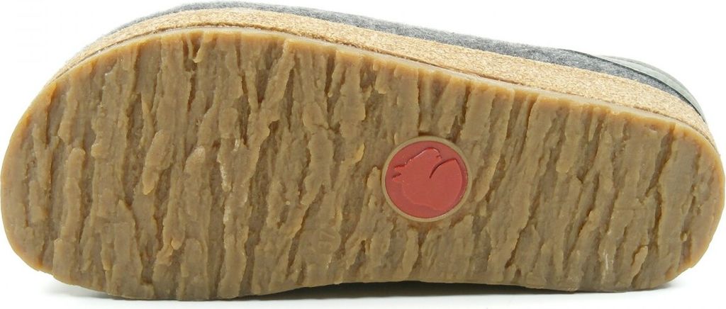 HAFLINGER Torben Grizzly Damen, Herren Schurwoll Hausschuhe anthrazit, anatomisches Kork Fußbett