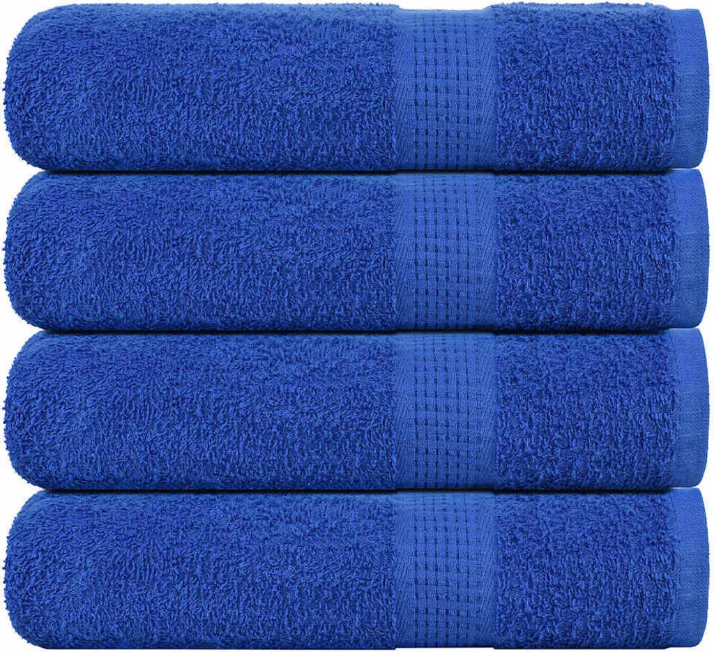 Set 4 Asciugamani Doccia Blu 70x140 cm 100% Cotone 360g/m² | Mobili2025