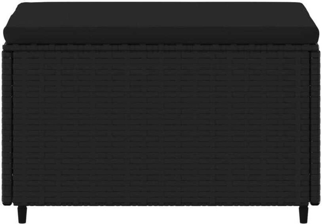 vidaXL Záhradná stolička s vankúšom 2 ks Black Poly Rattan Obrázok produktu 4