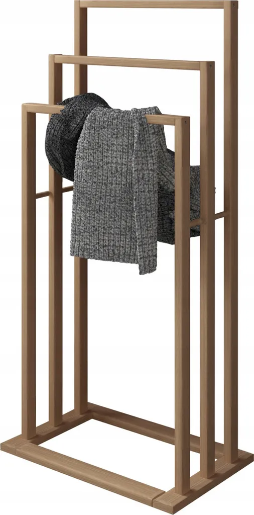 Porte-serviettes 3 barres en inox brillant, fixation murale robuste 60cm