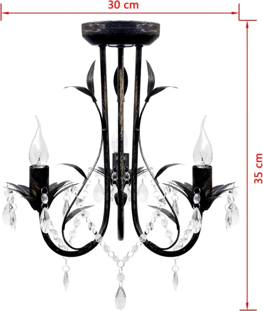 Lampada da soffitto Art Novau con perle di cristallo 3 x E14 - 4