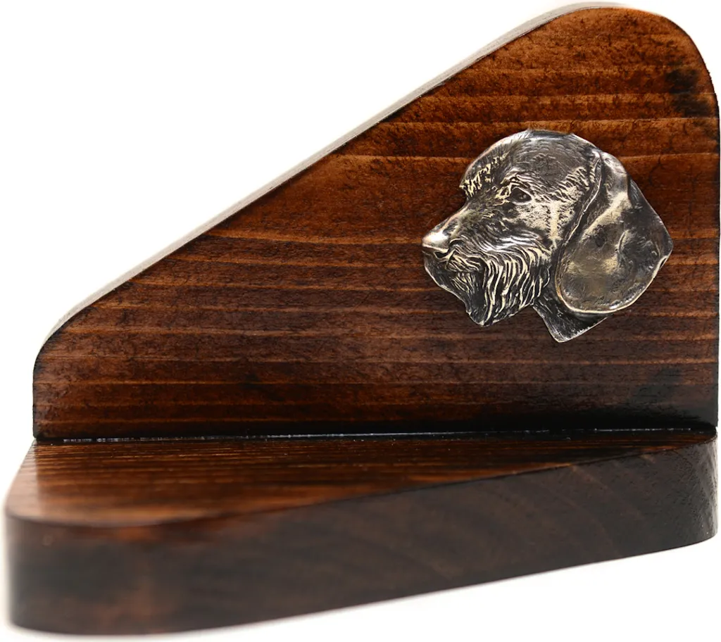 Art-Dog Bassotto Pelo Duro III Portacandela Legno Argentato