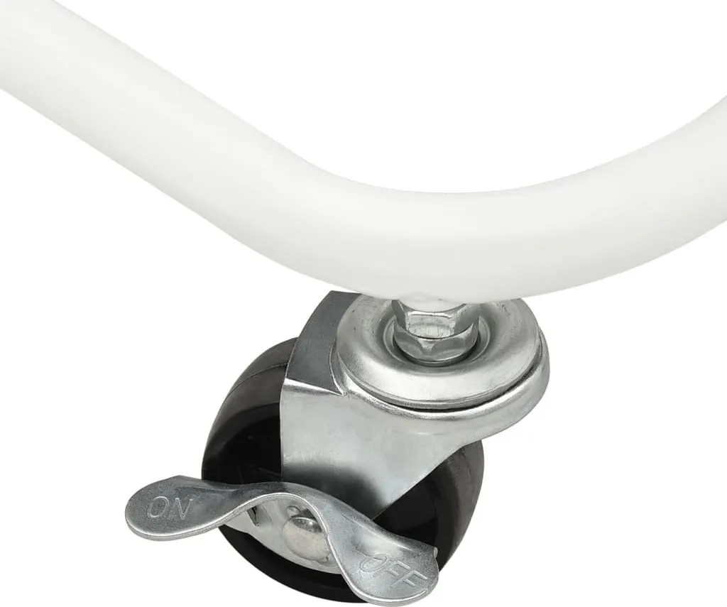 Chariot de rangement 3 niveaux en acier blanc 43x34x79 cm ultra stable
