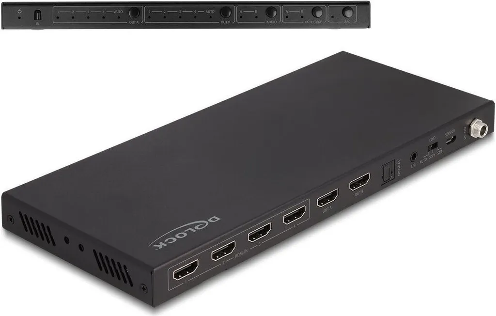 Sélecteur Matrix HDMI 4 entrées Delock pour deux écrans 4K simultanés