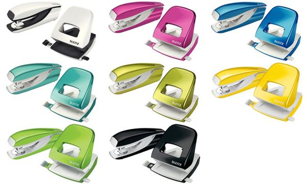 Esselte Leitz Heftgeraet- & Locher-Set Nexxt WOW blau-metallic in Blisterverpackung