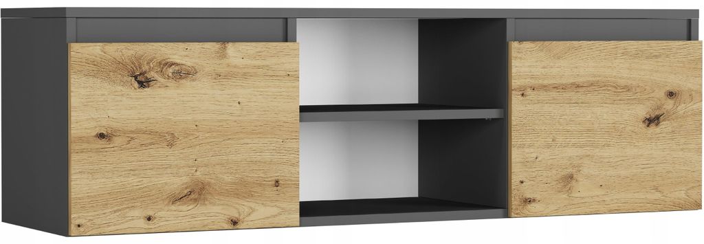 Skříňka RTV 120 cm 2 dveře 2 police FRAMIRE RTV antracit Obrázek produktu 