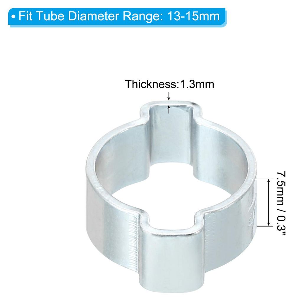 10 Stš¹ck Doppelohr Schlauchschellen, Einstellbare 2-Ohr Schlauchschellen ? 13-15mm, Verzinkter Zweiohrschellen, Schlauch Klemmplatten fš¹r Ful...