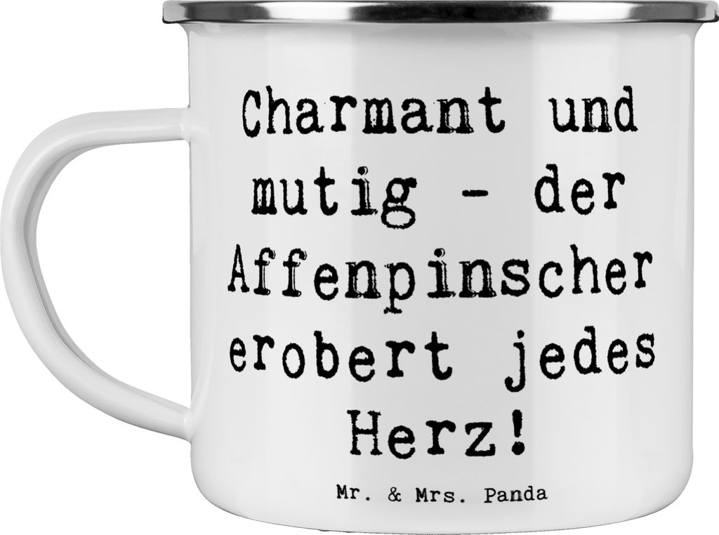 Mr. & Mrs. Panda Teetasse Spruch Affenpinscher Charmeur - Weiß - Geschenk, Hunderassen Eigenschaften, Pflege, Pott, pflegeleicht, becher emaille, ...