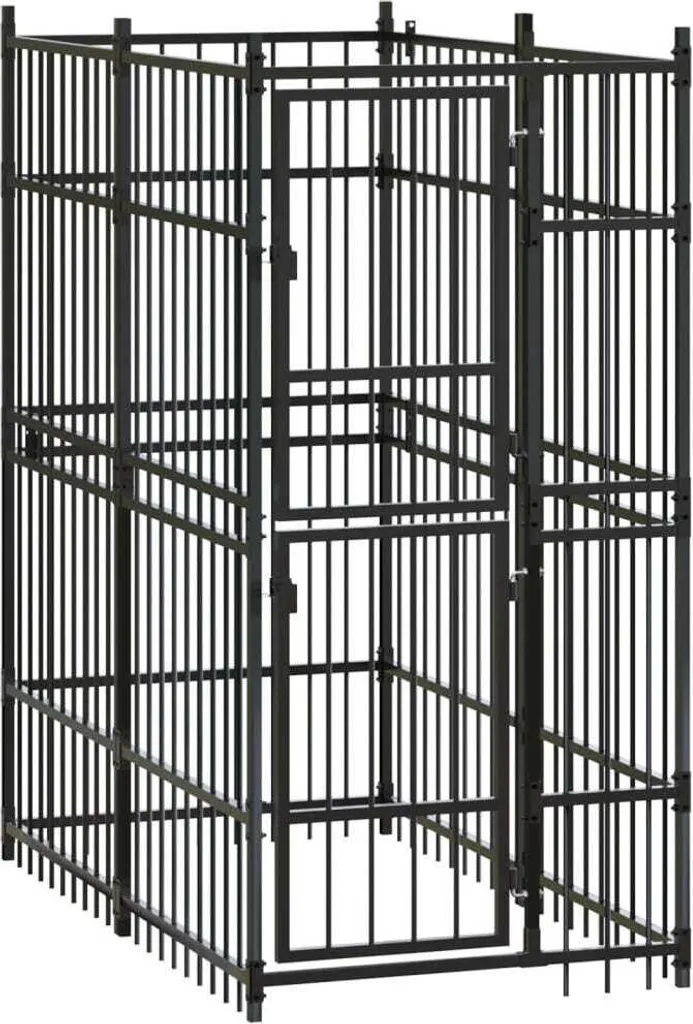 Grand parc de détente pour chien - Chenil extérieur en acier 1,84 m pro