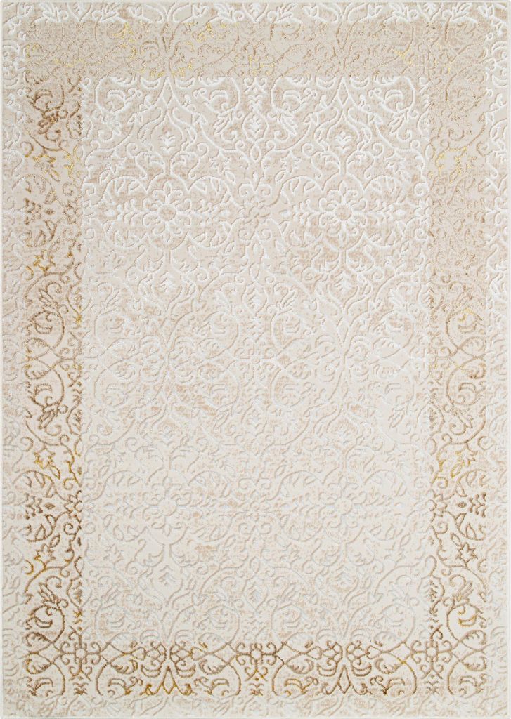 Tapiso Teppich ARES klassisch beige Wohnzimmer Schlafzimmer Produktbild 
