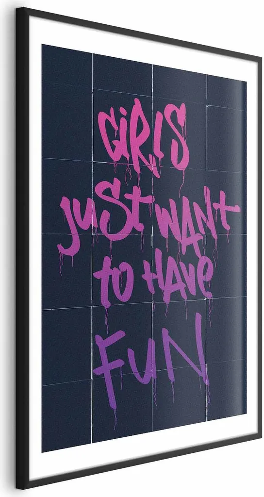 Poster per ragazze 60x90 cm con cornice nera con margine - 1