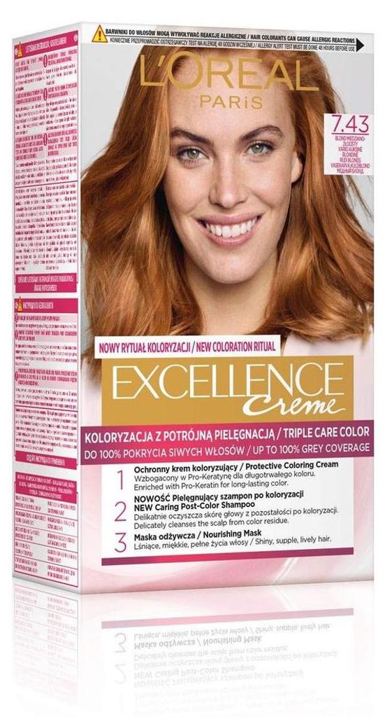 L'Oréal Paris Excellence Creme Hair Color – 7.43 Copper Produktbild 