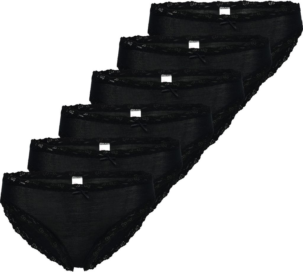 Nina von C. 6er Pack Cosy Jazz Pants Weicher Modal-Mix, Dekorative Spitze an Bund und Bein, Perfekter Sitz