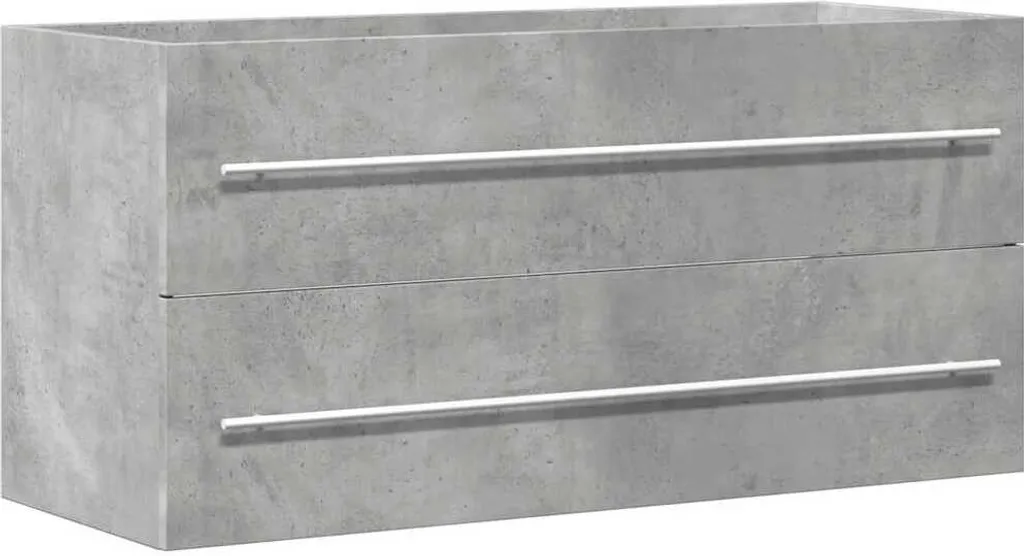 vidaXL Mobiletto in cemento grigio 100x38,5x48 cm Materiale a base di legno