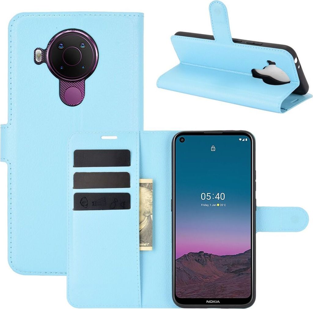 König Design Hülle kompatibel mit Nokia 45021 Kunstleder Handyhülle - Handy Case Blau