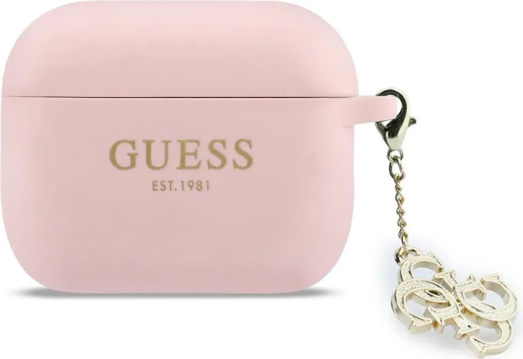 Cover Guess AirPods Pro 3 Rosa Silicone 4G Charm - Must-Have 2026