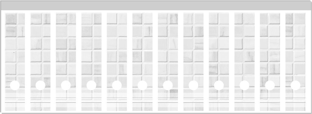 Wallario Ordnerrücken Sticker, selbstklebend für breite Ordner, 12 Stück, Motiv Fliesen im Bad weiß-grau