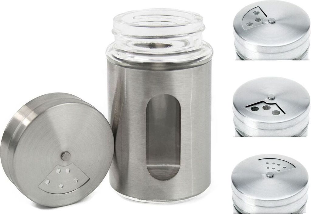 BURI Glas-Gewürzstreuer Salzstreuer Pfefferstreuer Produktbild 