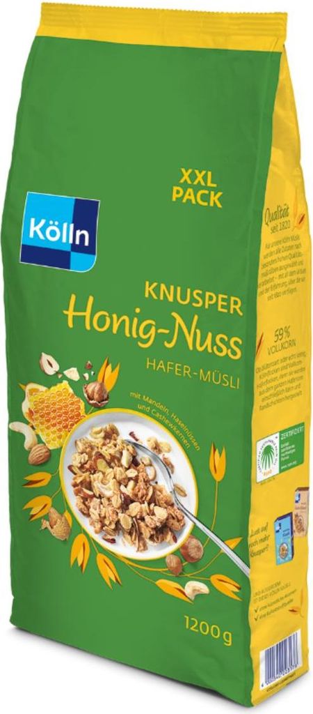Kölln Müsli Knusper-Honig Nuss Grosspackung mit, 4x1200g