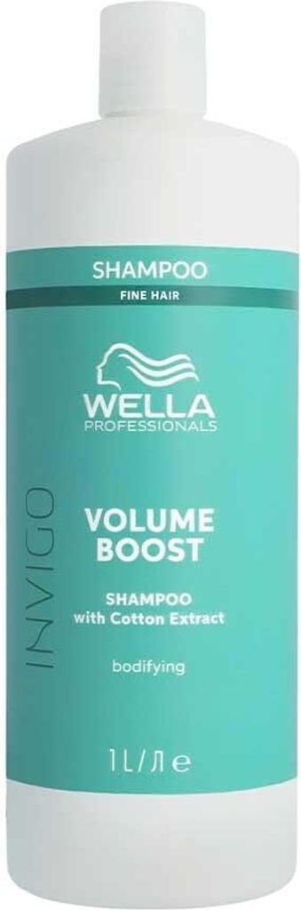 Wella Professionals Invigo Volume Boost Shampoo with Baumwolle Extract Shampoo für Volumen für schlaffe, feine Haare 1000 ml
