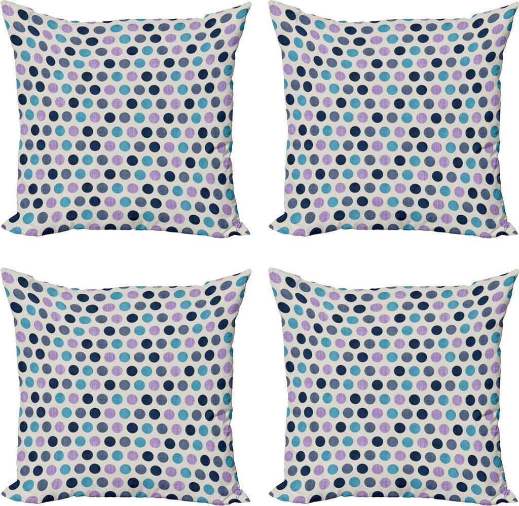 ABAKUHAUS Geometrisch Kissenbezug Set (4 Stück), Ancestral Tupfen, Moderner Doppelseitiger Digitaldruck, 60 cm x 60 cm, Mehrfarbig