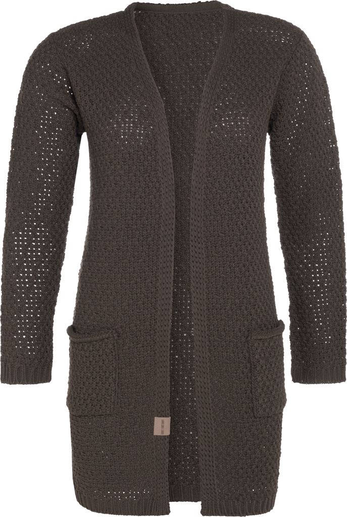 Knit Factory Luna Strickjacke - Taupe - 36/38 - Mit Taschen Produktbild 