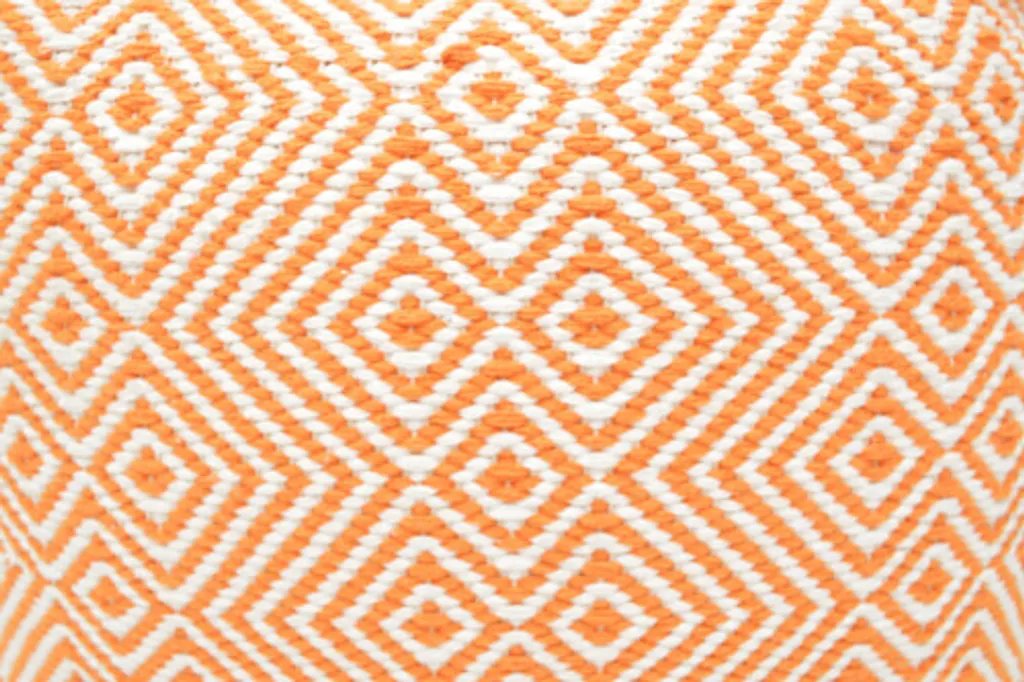 Pouf Martos orange et blanc 40x40 cm - Siège d'appoint carré design - 3