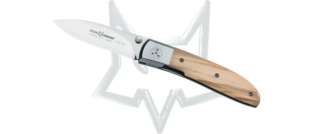 Couteau FOX Fuchselite Lame Acier et Manche en Bois d'Olivier Naturel