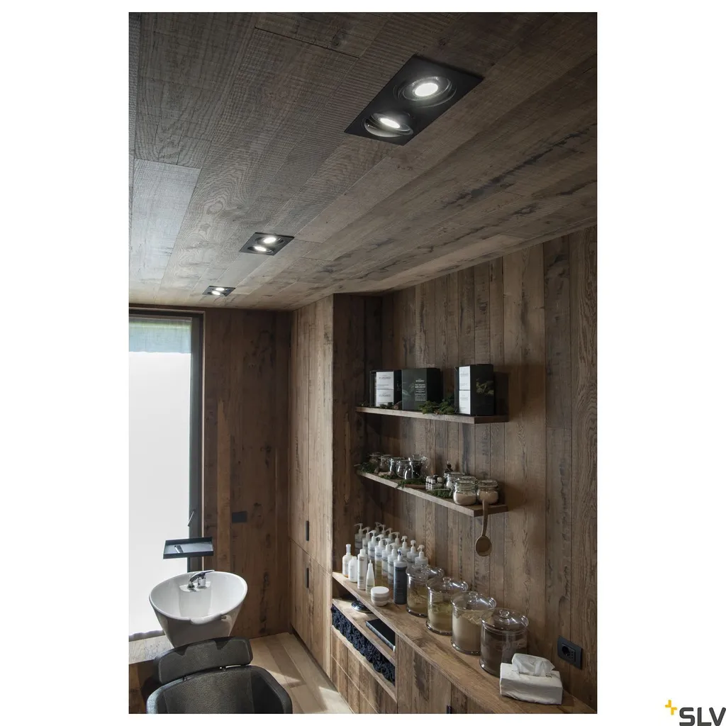 Nuova Tria 300 ES111 GU10 Plafoniera Incasso 2 Luci Nera Orientabile - 2