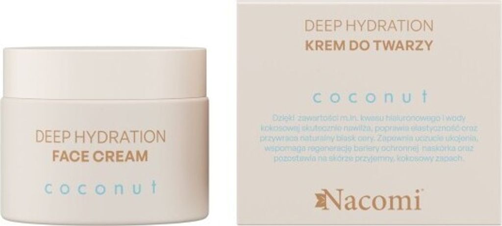 Nacomi Ultra Feuchtigkeits-Gesichtscreme mit Kokosnussöl, 40 ml - Für intensive Pflege und langanhaltende Feuchtigkeit