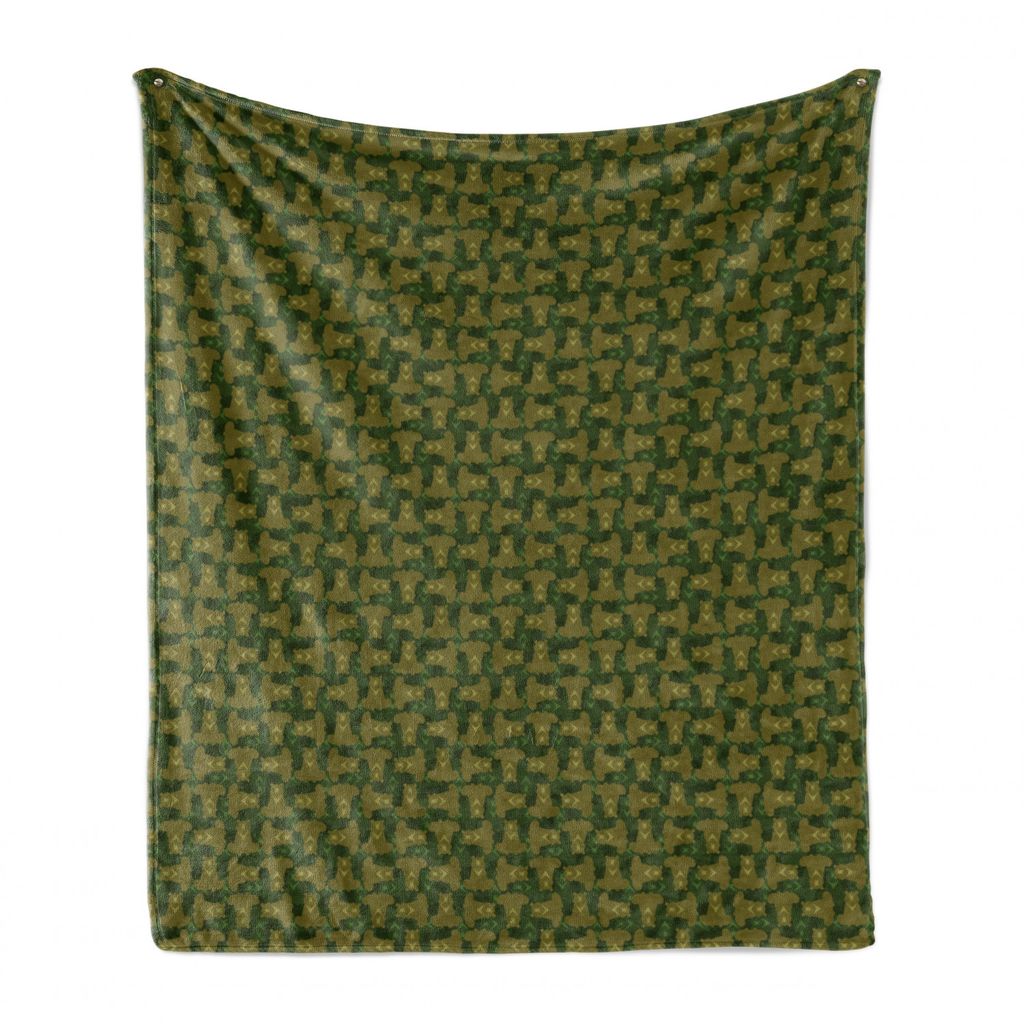 ABAKUHAUS Camo Weich Flanell Fleece Decke, Tarnung mit Bären Tiere, Gemütlicher Plüsch für den Innen- und Außenbereich, 125 x 175 cm, Kitz und...