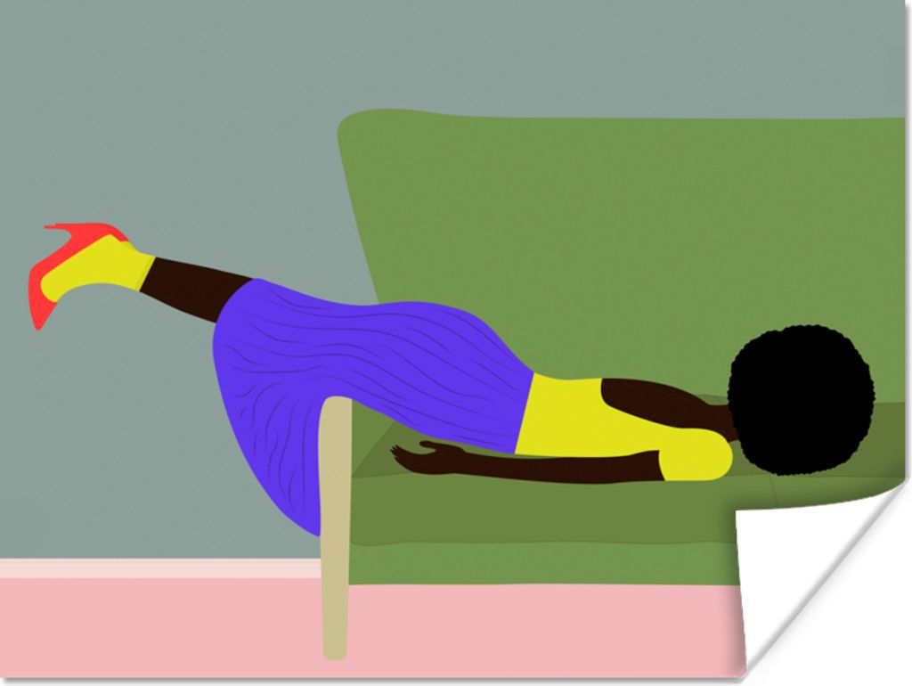 MuchoWow Poster Frau - Minimalismus - Design 40x30 cm - Plakate für die Wände - Poster Wohnzimmer