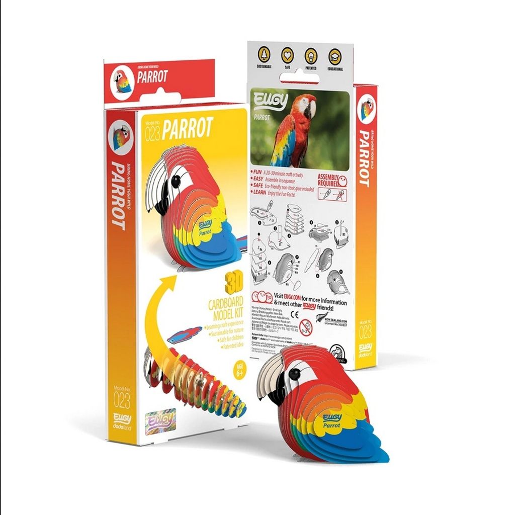 EUGY - 3D stavebnica papagája Obrázok produktu 