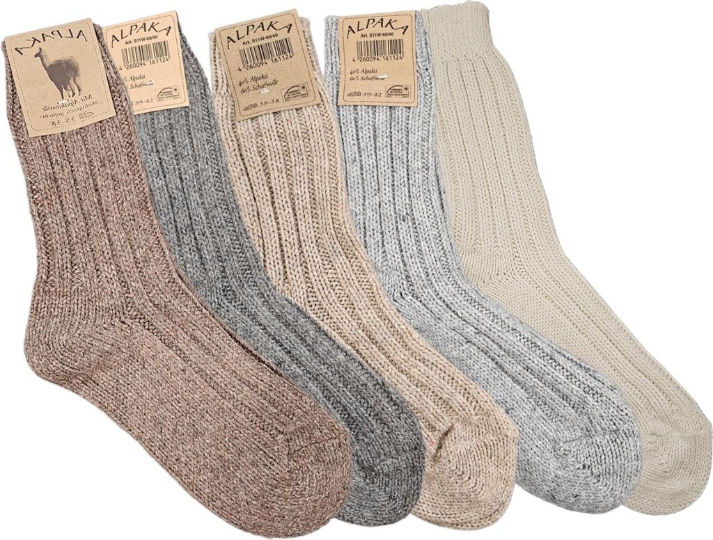 Alpaka Wollsocken – Dicke Socken, Weiß 39-42