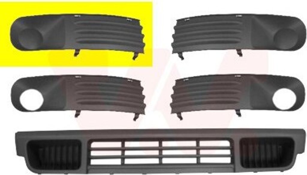 VAN WEZEL Lüftungsgitter Grill Stoßfänger für VW Transporter V Bus (7HB, 7HJ, 7EB, 7EJ, 7EF, 7EG, 7HF, 7EC) ohne Loch/Löcher für Nebellampen