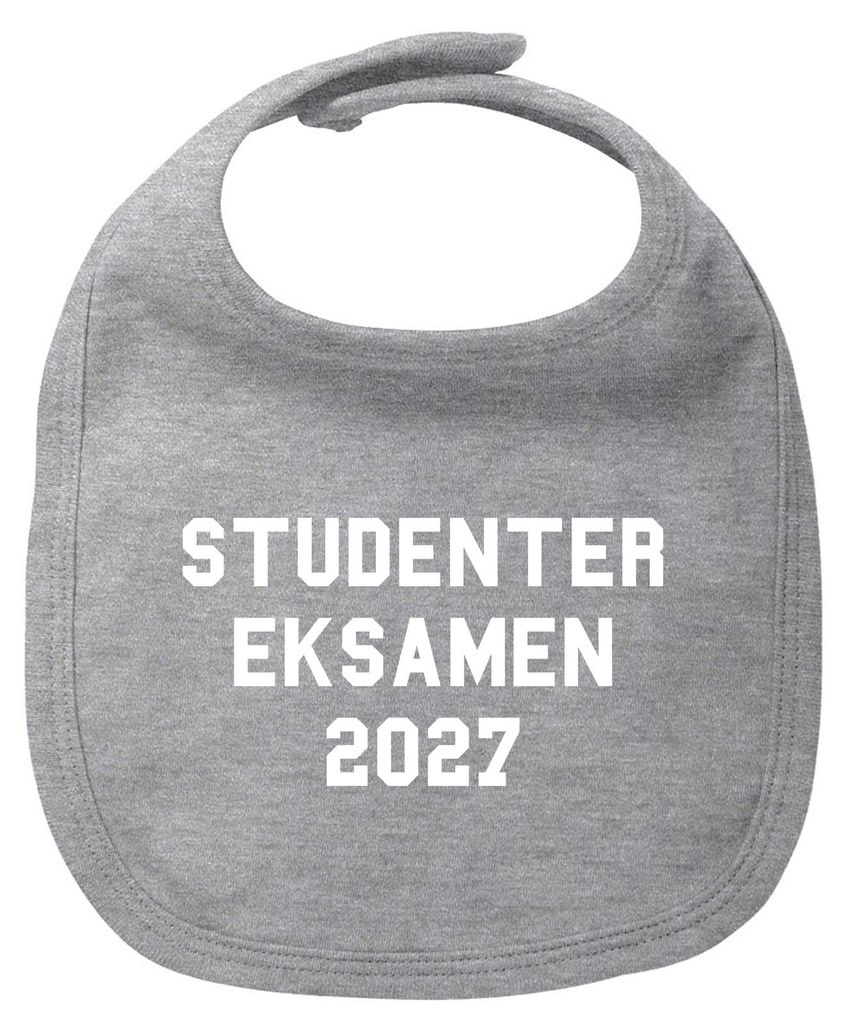 Huuraa Baby Lätzchen Studentereksamen 2027 Abschluss Dänemark Heather Grey Klettverschluss Baumwolle Latz Geschenkidee