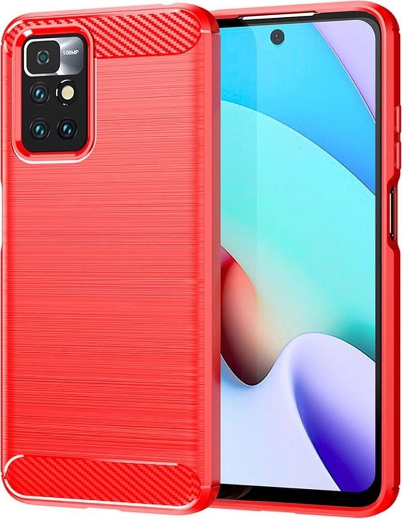 König Design Hülle kompatibel mit Xiaomi Redmi 10 / 10 Prime Kunststoff Soft Handyhülle - Handy Case Rot