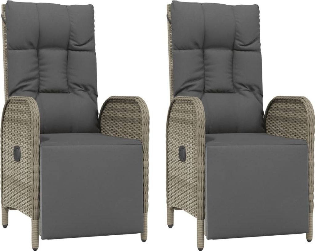 vidaXL Garten-Relaxsessel mit Kissen 2 Stk. Poly Rattan Produktbild 