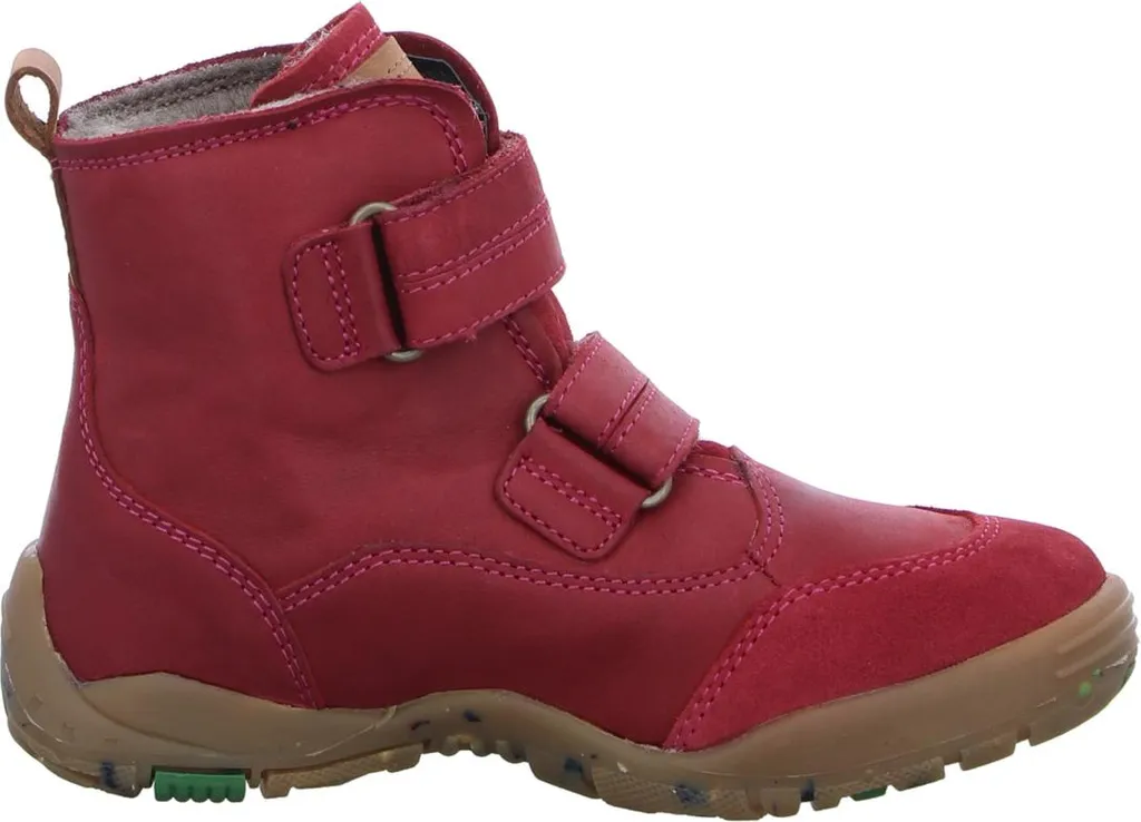 Vado Knuff Red 29 : Baskets en cuir rouge pour enfant avec scratchs