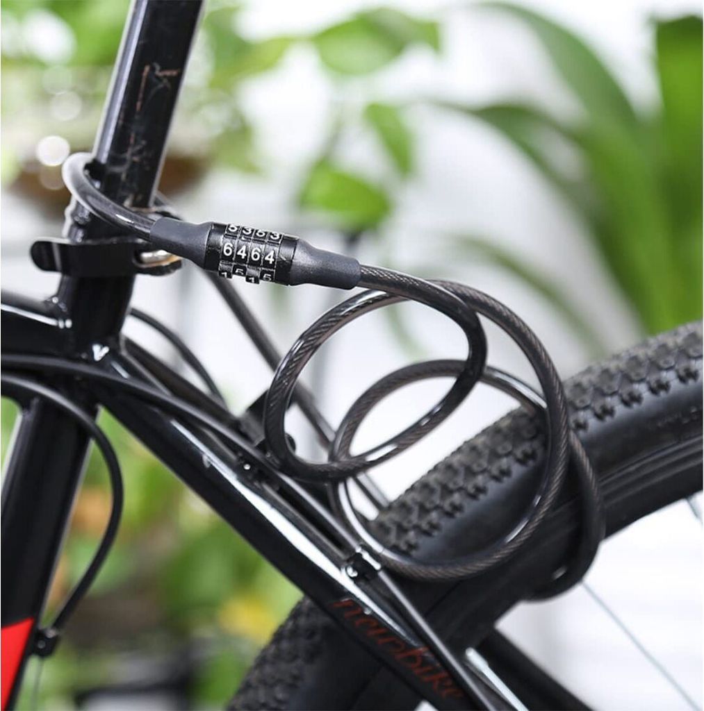 PRECORN Fahrradschloss 1 m lang in schwarz Kabelschloss