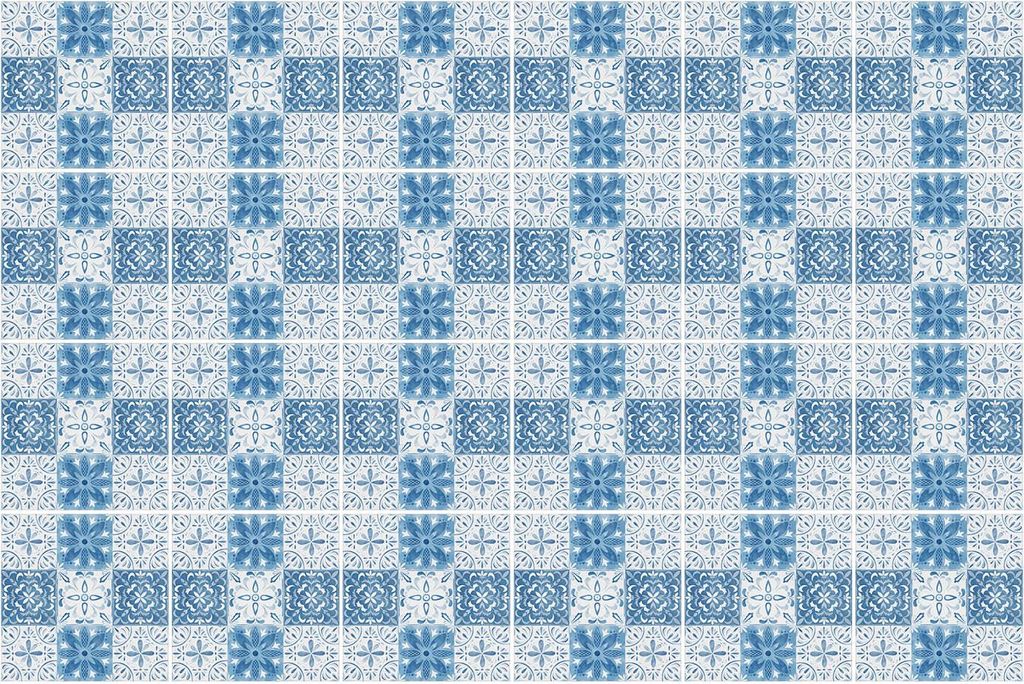 Fliesenaufkleber 15x15 cm – 24 Stück – Selbstklebend – Wasserfest – Pflegeleicht – Hitzebeständig – Für Küche & Bad – Blaue Fliesen