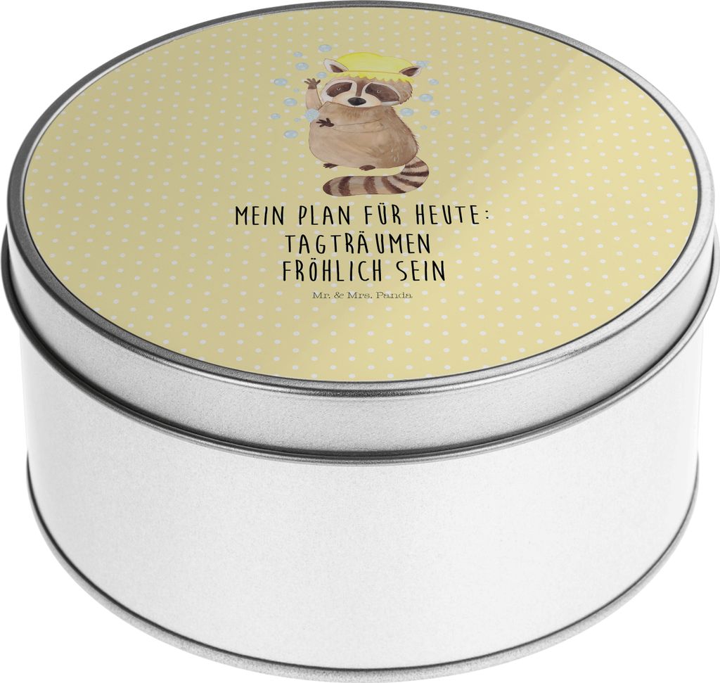 Mr. & Mrs. Panda zuckerdose Waschbär - Gelb Pastell - Geschenk, Erinnerungsbox, Waschen, keksdosen, Plan, Gute Laune, Dose, Kaffeedose, Vorratsbeh...