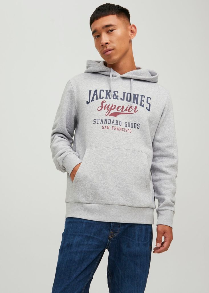 Warmer Print Logo Hoodie Basic Sweater Pullover mit Kapuze JJELOGO |