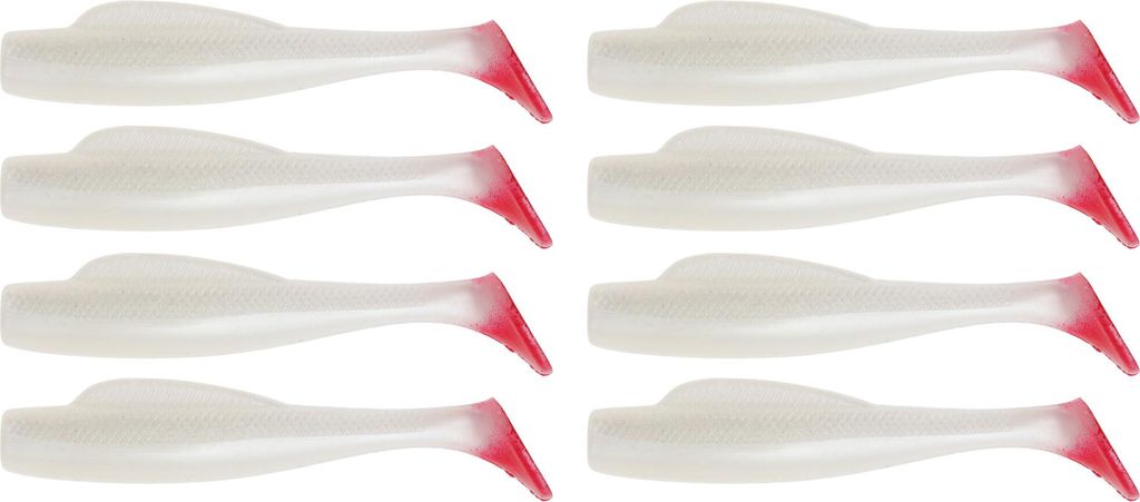 8 Stück Angelköder, Swimbaits Paddle, 2,3g TPR Angelköder für Bassangeln, 6cm Weicher Köder Schwimmer für Salz- und Süßwasser, Weiß