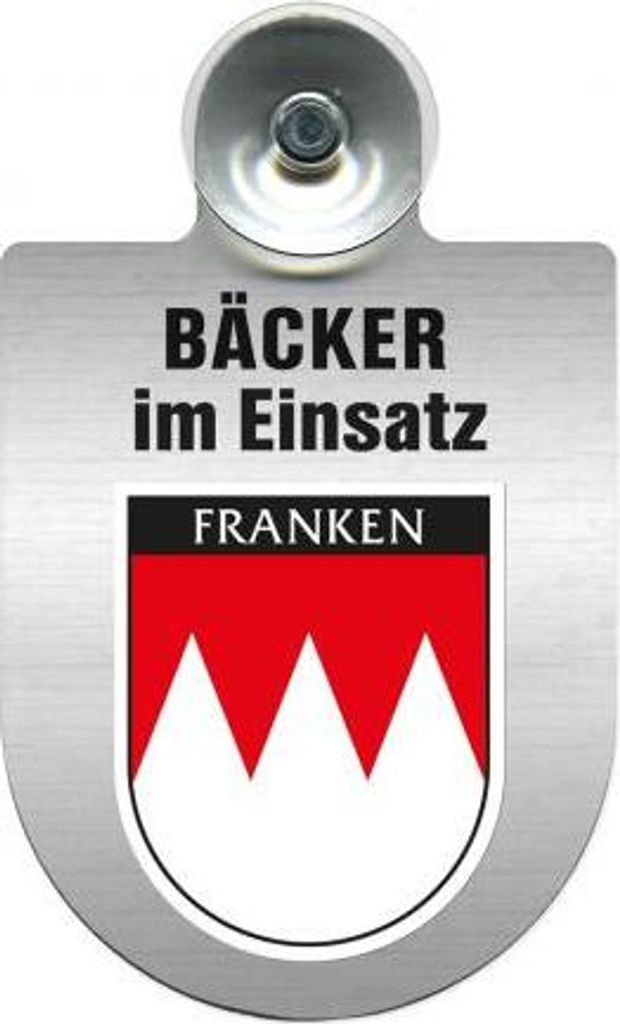 Einsatzschild Windschutzscheibe incl. Saugnapf - Bäcker im Einsatz - 309748 - incl. Regionen nach Wahl Color - Region Franken