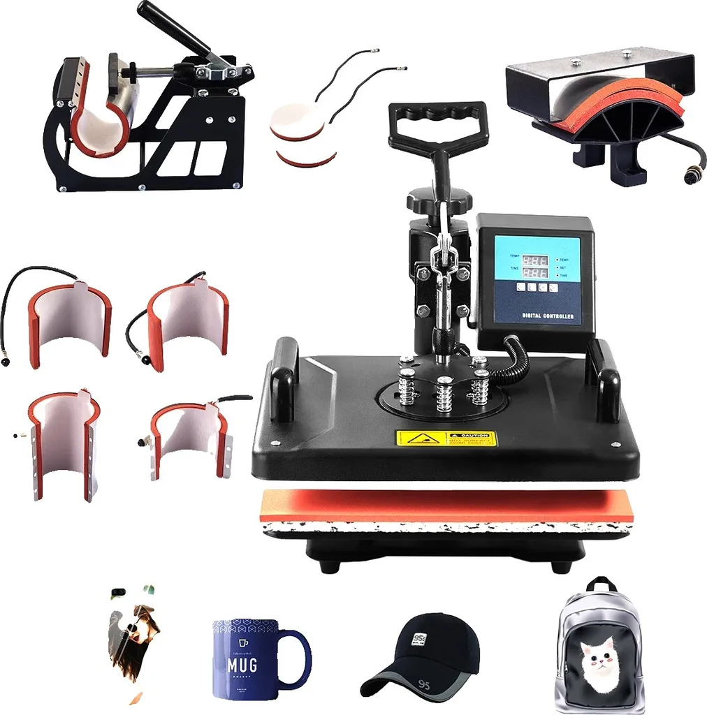 Presse à Chaud Sublimation 8-en-1 - Machine Transfert T-shirt Tasse 30x38