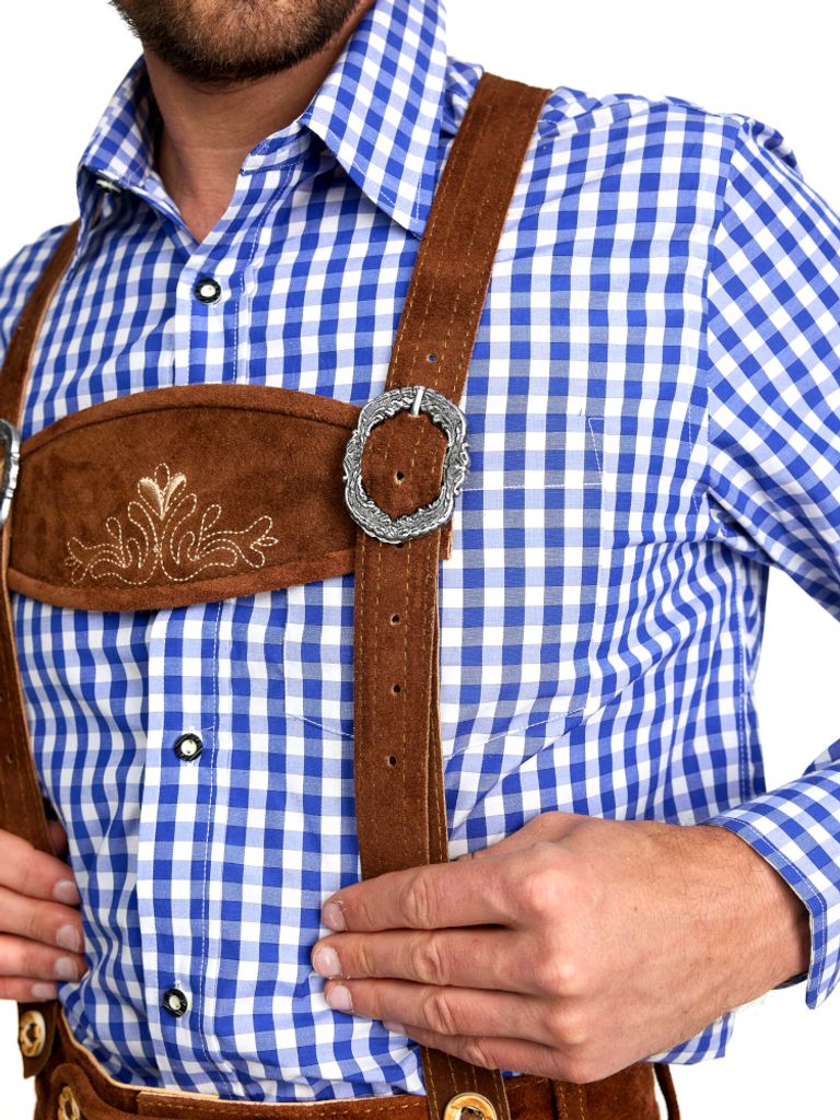 STEIGENHÖFER Lederhose Herren Kurz - Echtleder Mit Trägern Für Oktoberfest