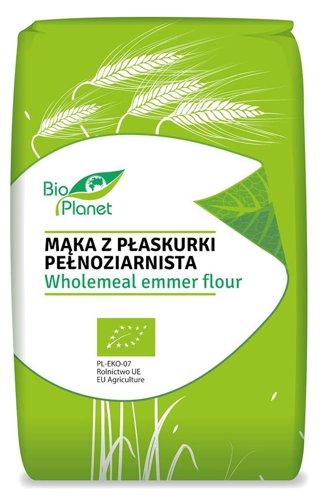 MĄKA Z PŁASKURKI PEŁNOZIARNISTA BIO 500 g - BIO PLANET