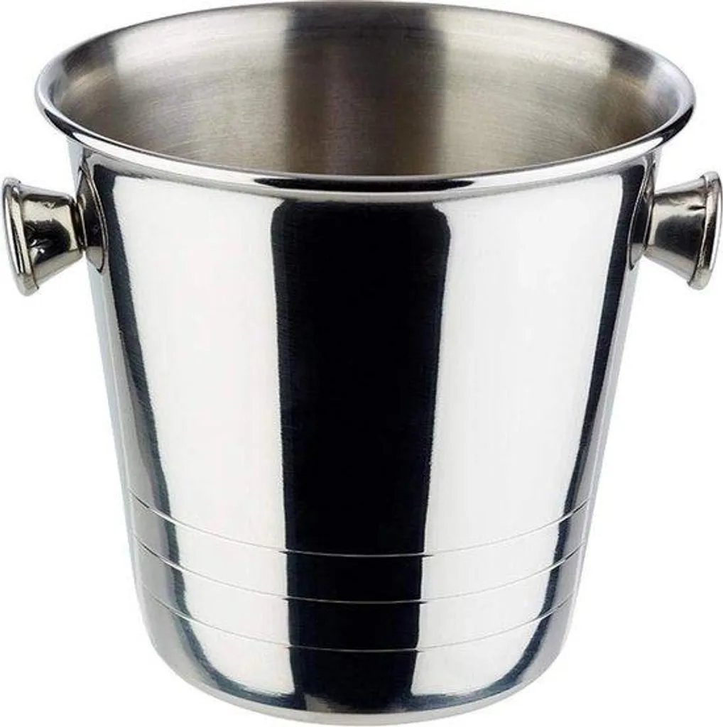 Seau à glaçons individuel en inox hauteur 10 cm - Accessoire bar de table
